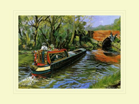 Saltaire on the BW Canal Print