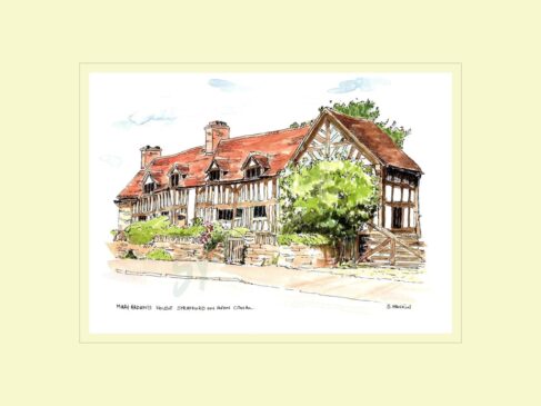 Shakespear's Mother's House Stratford on Avon Print