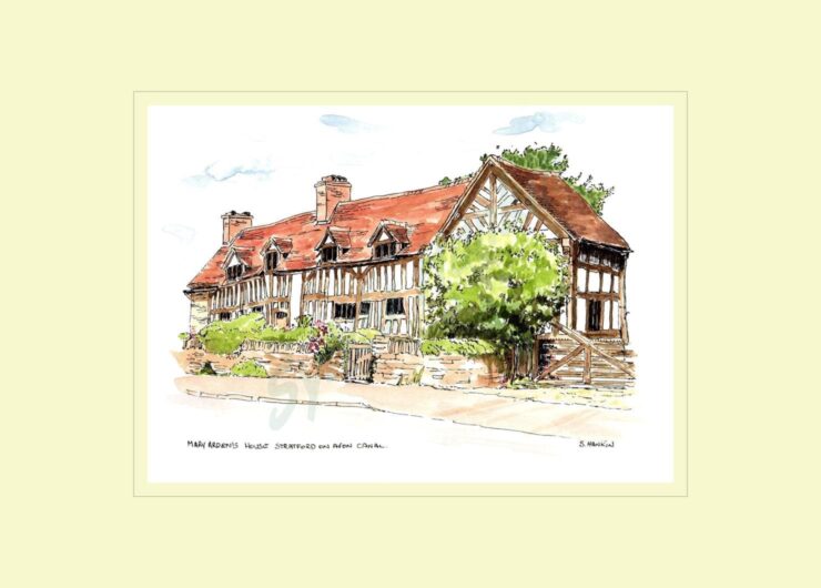 Shakespear's Mother's House Stratford on Avon Print