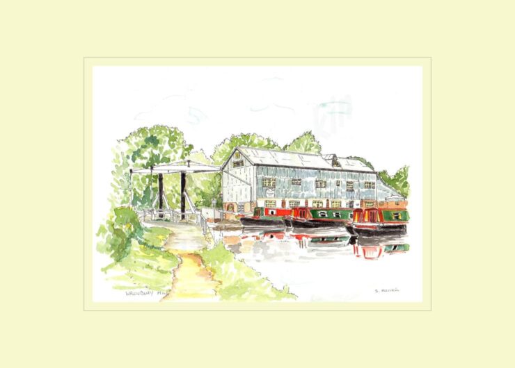 Wrenbury Mill Closed Bridge Print