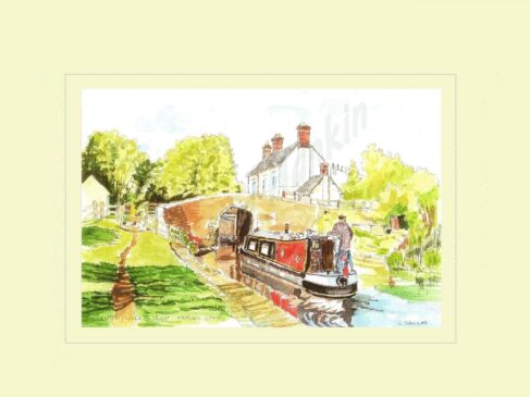 Colwich lock Trent & Mersey canal Print