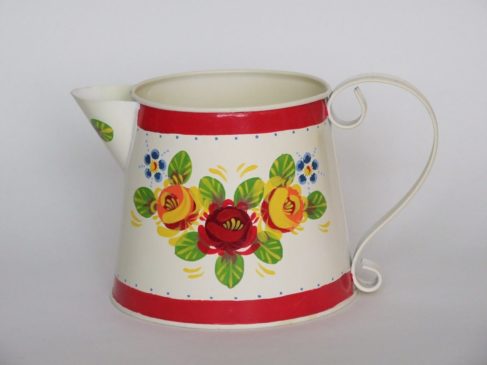 Cream metal water jug