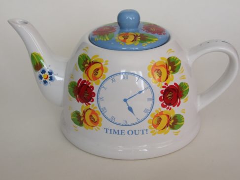 White china tea pot
