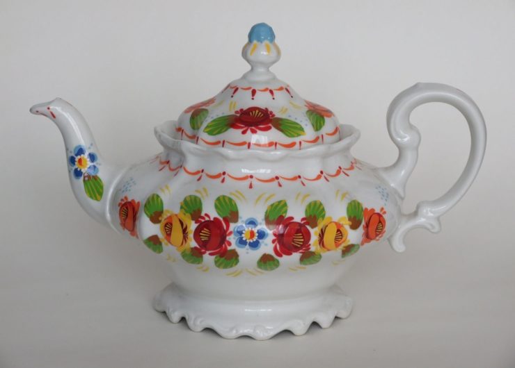 Ornate china tea pot