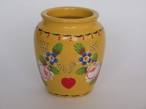 Yellow earthenware vase