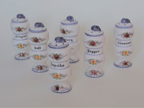 Set of 6 china spice shakers