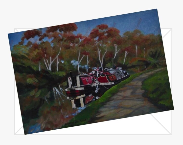 Gilbert & Planet Moored At Stoke Bruerne Cards