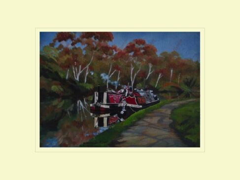 Gilbert & Planet Moored At Stoke Bruerne Print