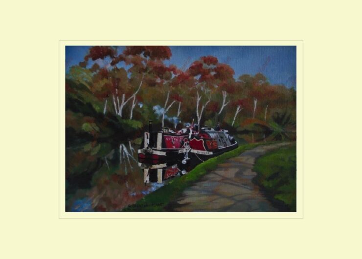 Gilbert & Planet Moored At Stoke Bruerne Print