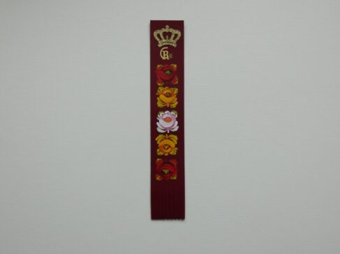 Maroon Coronation leather book mark