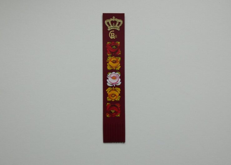 Maroon Coronation leather book mark