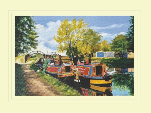 Cedar & Mountbatten At Braunston Turn Print - 14 x 11in